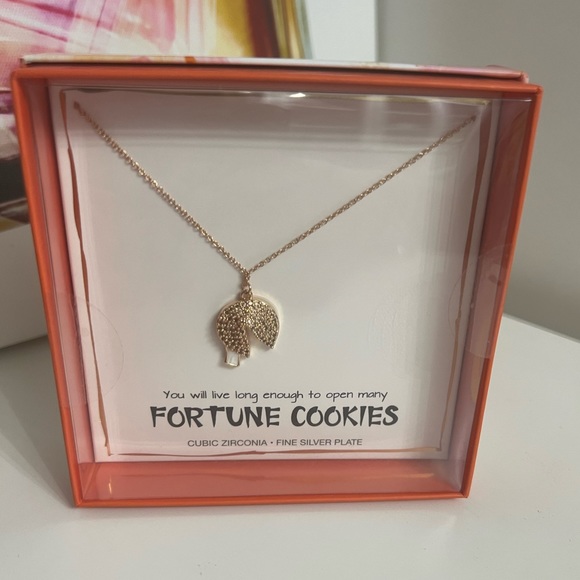 Julliet Fortune Cookie New Cubic Zirconia Necklace. - Picture 1 of 6